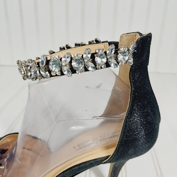 Badgley Mischka American Glamour Ankle Rhinestone Open Toe Sandal A 728 - Picture 8 of 15